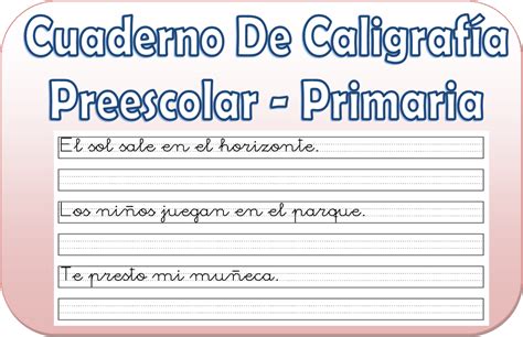 Ejercicios De Caligrafia Para Niños De Primero De Primaria Niños