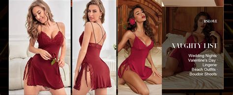 Rslove Womens Lingerie Lace Babydoll Sexy Nightwear Full Slip Sleepwear Strap Chemise Nightgown