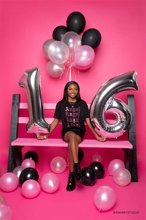 Pink Black And Silver Sweet 16 Photoshoot 21st Birthday Photoshoot Birthday Photoshoot