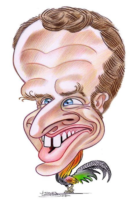 Caricature De Emmanuel Macron En Coq Caricature Drawing Caricature