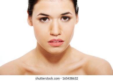 Portrait Beautiful Nude Woman Cut Outisolated Stock Photo