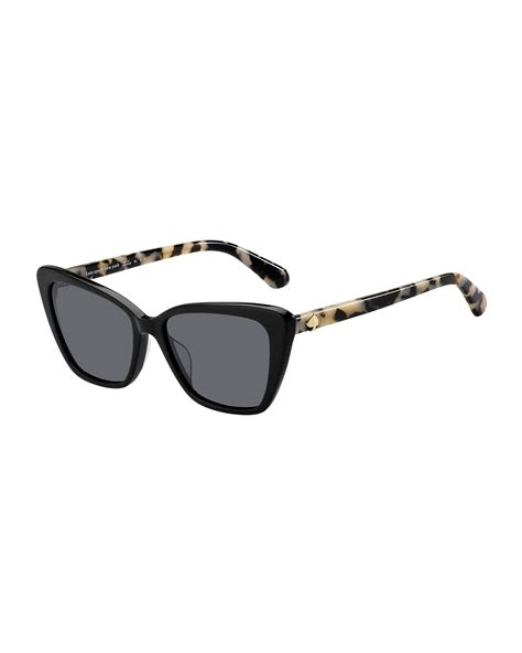 Kate Spade New York Lucca Acetate Cat Eye Sunglasses Black Neiman Marcus