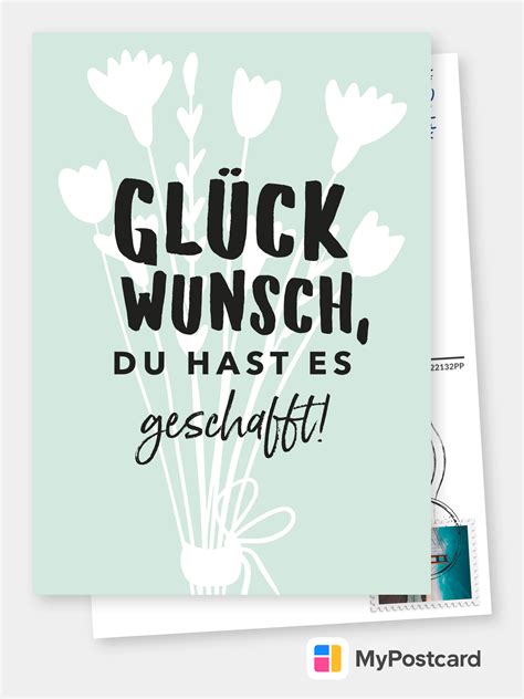 Glückwunsch Du Hast Es Geschafft Glückwunschkarten And Sprüche 🎊🙌