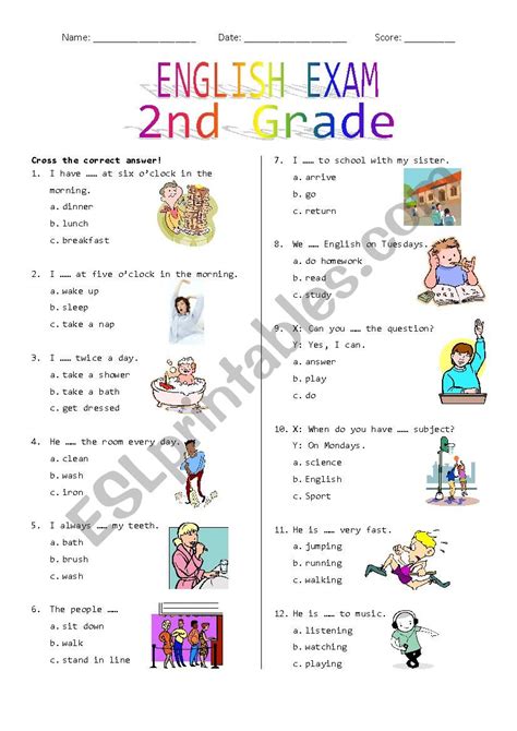 Nd Grade Final Exam Esl Worksheet By Rhae