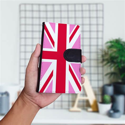 Pink And White Union Jack Flag Wallet Phone Case For Iphone 12 Etsy