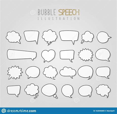 Conjunto De Ilustraciones De Burbuja De Habla Blanca Stock De