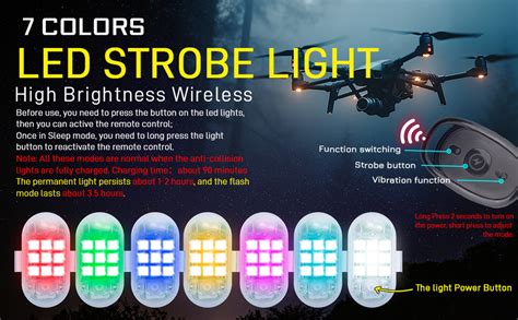 HARIKIKI Lot de 4 lumières stroboscopiques pour drone 7 couleurs