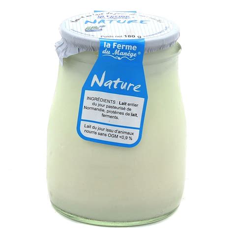 Achat Vente La Ferme du manège Yaourt nature au lait entier 180g