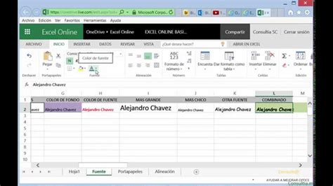 04 Formato De Texto En Excel Online Youtube