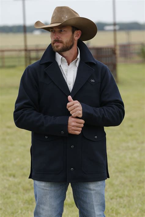 Miller Ranch Mens Navy Wool Ranch Jacket