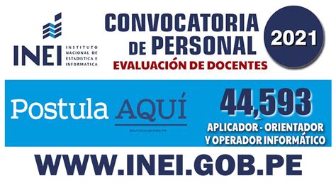 Inei Convocatoria M S De Mil Aplicadores Orientadores Y