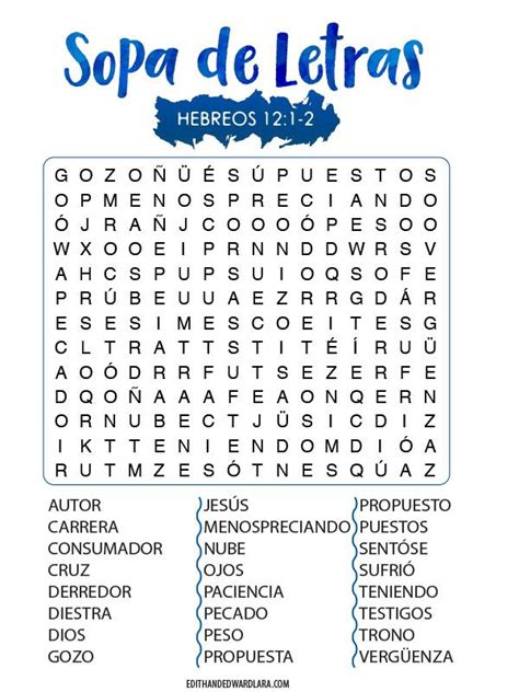 Hebreos Sopa De Letras