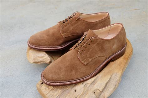 Alden Unlined Plain Toe Blucher In Snuff Suede Gentlemens Footwear