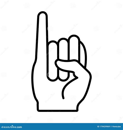 Finger Spelling the Alphabet in American Sign Language ASL. the Letter I - Vector Stock ...