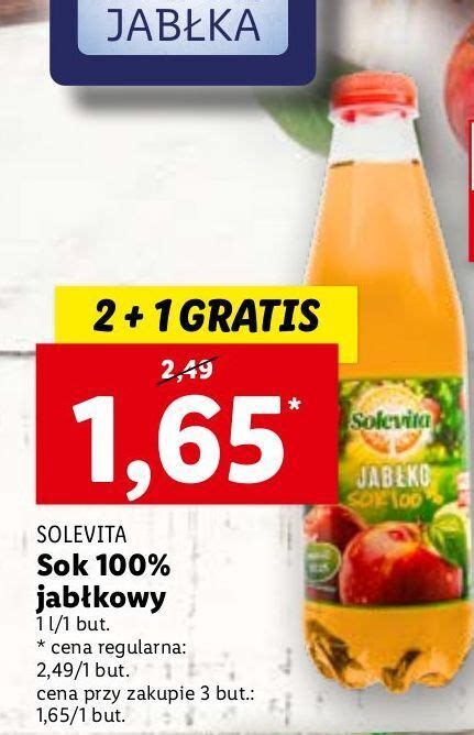 Promocja Sok jabłkowy 100 solevita w Lidl