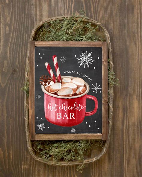 Hot Chocolate Bar Sign Printable Christmas Party Decorations Etsy