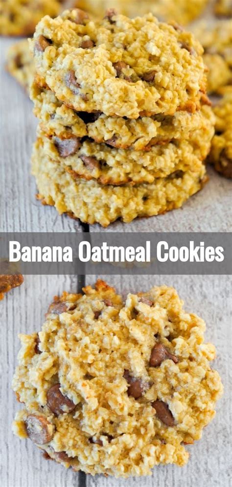 Banana Oatmeal Cookies Are An Easy Flourless Cookie Recipe These Chewy Oatmeal Cookies Are