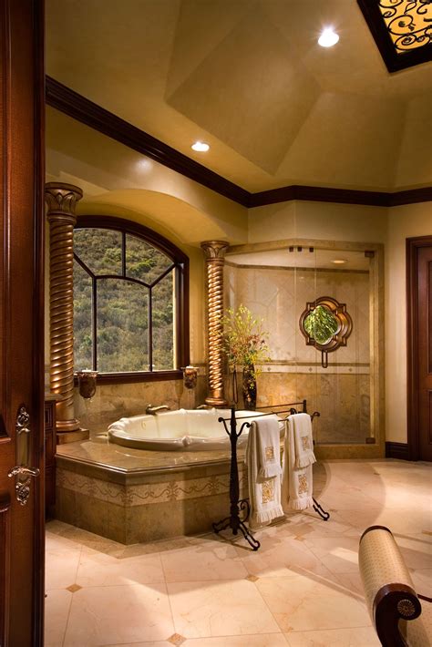 Master Bath Beautiful Tuscan Style Home By John B Scholz Architect