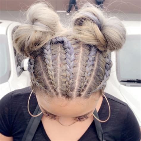 27 Head Turning Space Buns For Your Inspiration In 2023 Braided Space Buns Short Hair Styles