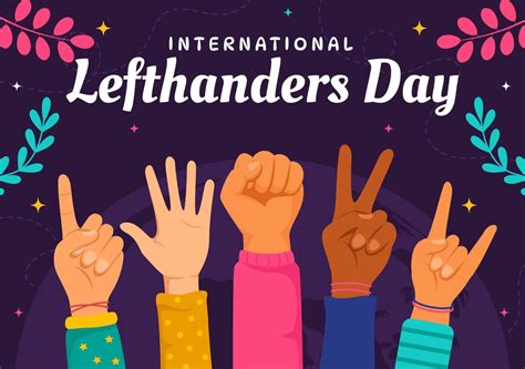 Happy Left Handers Day Celebration Illustration With Raising Awareness