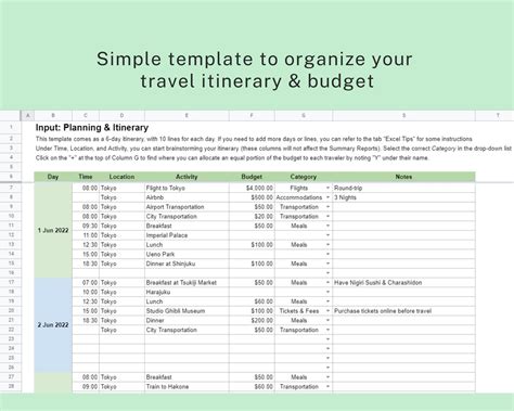 Vacation Planner Premium Template Group Vacation Budget Trip Itinerary Spending Tracker Debt