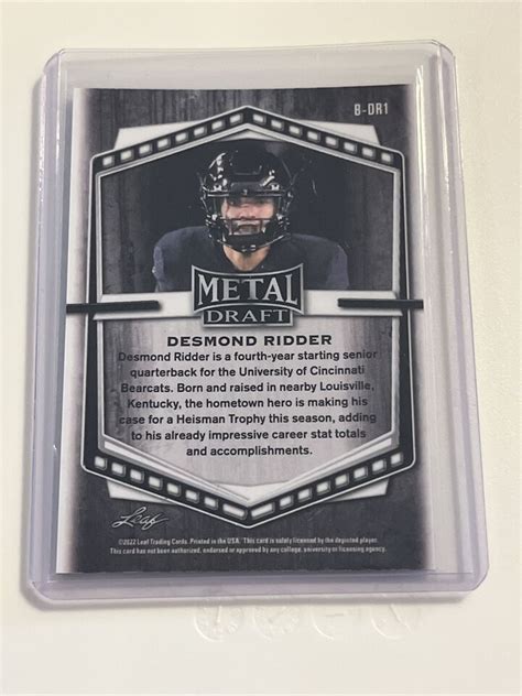 2022 Leaf Draft Metal Blue Mojo Desmond Ridder B DR1 Rookie RC EBay