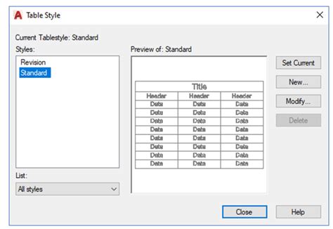 AutoCAD 2021 - Table Styles – Cadline Community