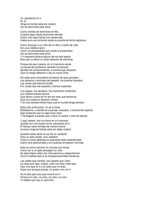 Canserbero Pensando En Ti Letra Especifica De Canserbero Libros