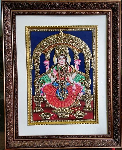 Traditional Lakshmi Tanjore Painting With Frame