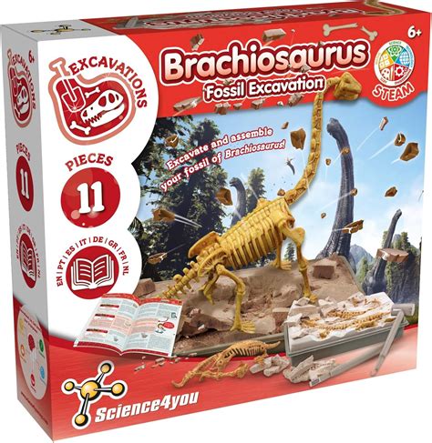 Science4you Brachiosaurus Kit de excavación de fósiles para niños