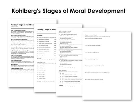 Kohlberg S Stages Of Moral Development Teaching Resources