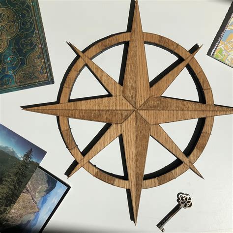 Wooden Compass Rose Rustic Wall Decor Traveller T Etsy