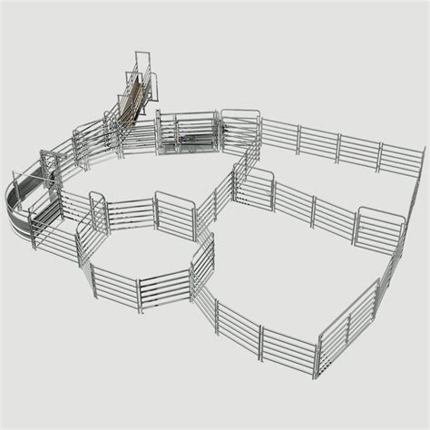 A 3d Model Of A Fenced In Area