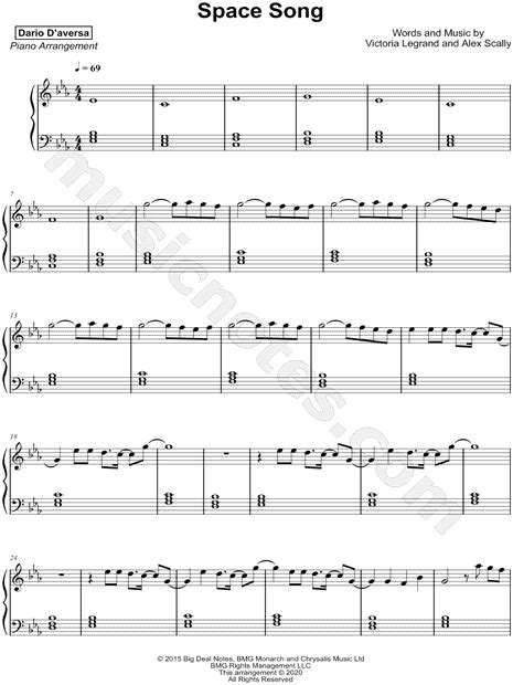 Dario Daversa Space Song Sheet Music Piano Solo In Eb Major Download And Print Sku Mn0215418