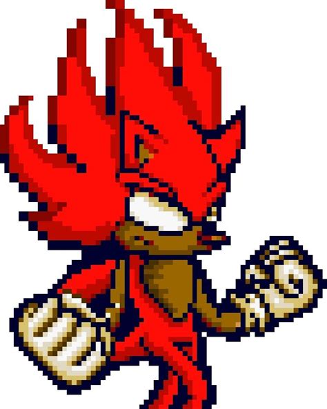 False Super Sonic 2 In Sonic Battle Pixel Art By Andreirei