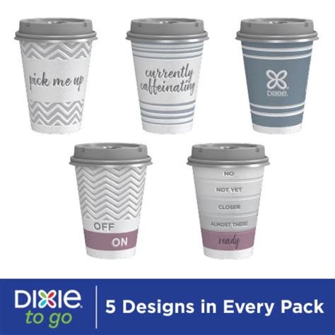 Dixie® To Go Printed Insulated Paper Cups and Lids, 14 ct / 12 oz - King Soopers