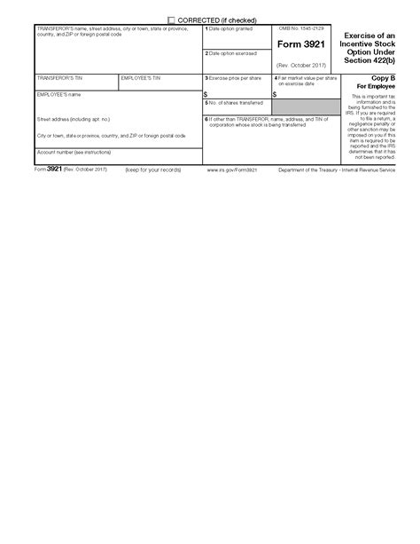 Free IRS Form 3921 PDF EForms