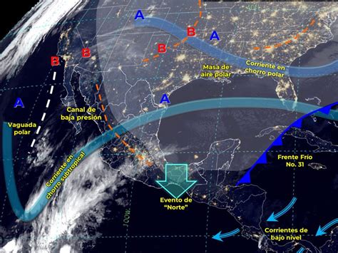 Frente frío número 31 provocará fuerte evento de norte y bajas