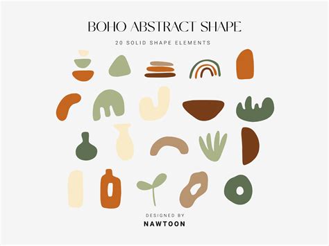 Boho Abstract Shape Vol 06 Boho Shape Shapes Svg Png Eps Etsy