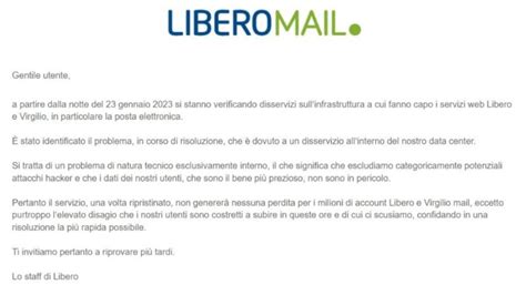 Liberomail E Virgilio Problemi Risolti A Breve Torneranno Online