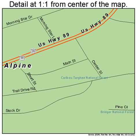 Alpine Wyoming Street Map 5601695