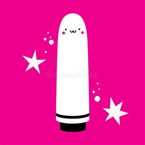 Handdrawn Illustration With Cute Vibrator On Pink Background Stock Vector Illustration Of