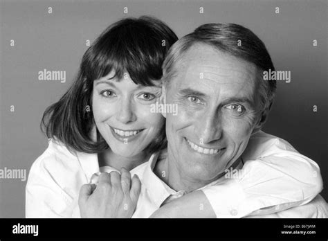 Mature Couple Smiling Portrait B W Stock Photo Alamy