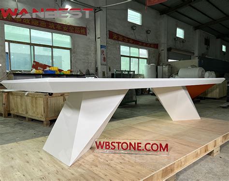 Newest White Square Solid Surface Conference Table