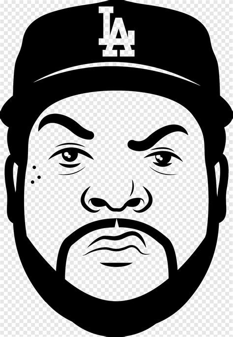 Ice Cube illustration, T-shirt Ice Cube Wall decal Rapper, rap, white, face png | PNGEgg