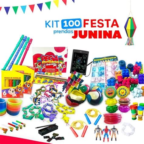 Kit 100 Prenda Festa Junina Brinquedos Doação Dia Da Criança Frete Grátis