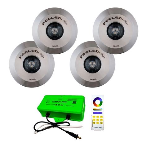 LUZ DESING Pack X 4 Aplique Piscina Pileta Nazar Pooled Rgb Control