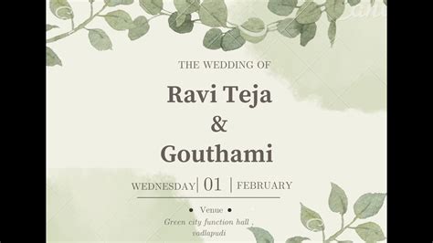 Ravi Teja Weds Gouthami 01 02 2023 Wedding Ceremony Live At 6pm