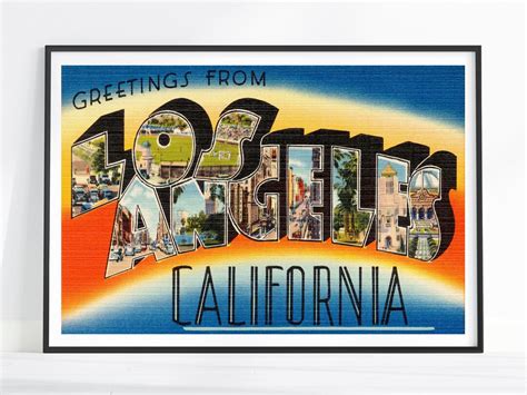 Vintage Los Angeles Print, Los Angeles Poster, Los Angeles Wall Art ...