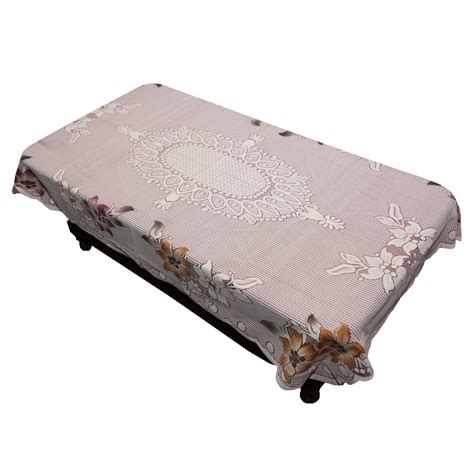 Buy Kuber Industries Center Table Cover Cream Floral Design In Cloth